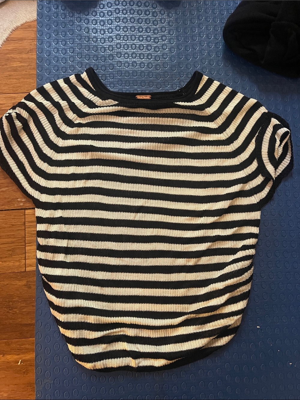 Striped free people top with ruching on the side size small